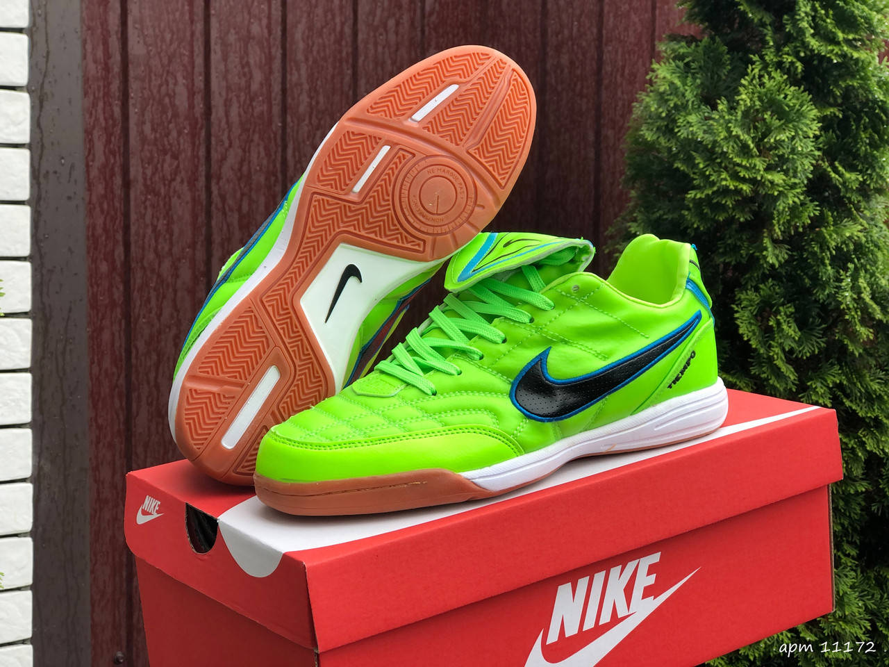 

Кроссовки мужские Nike Tiempo салатовые [40-45] р. (40-25.7см), Зелёный