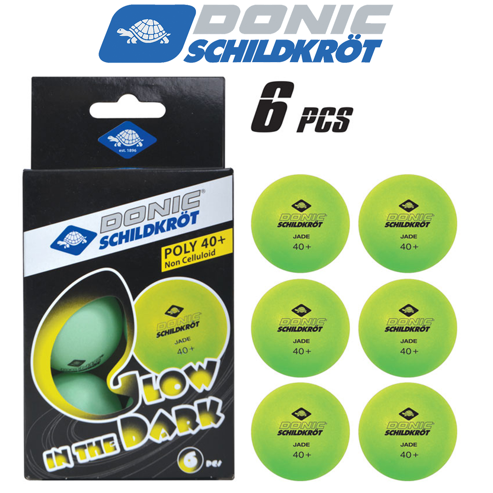 

Мячи для настольного тенниса Donic-Schildkröt Glow in the dark 40+, 6 шт, зеленые