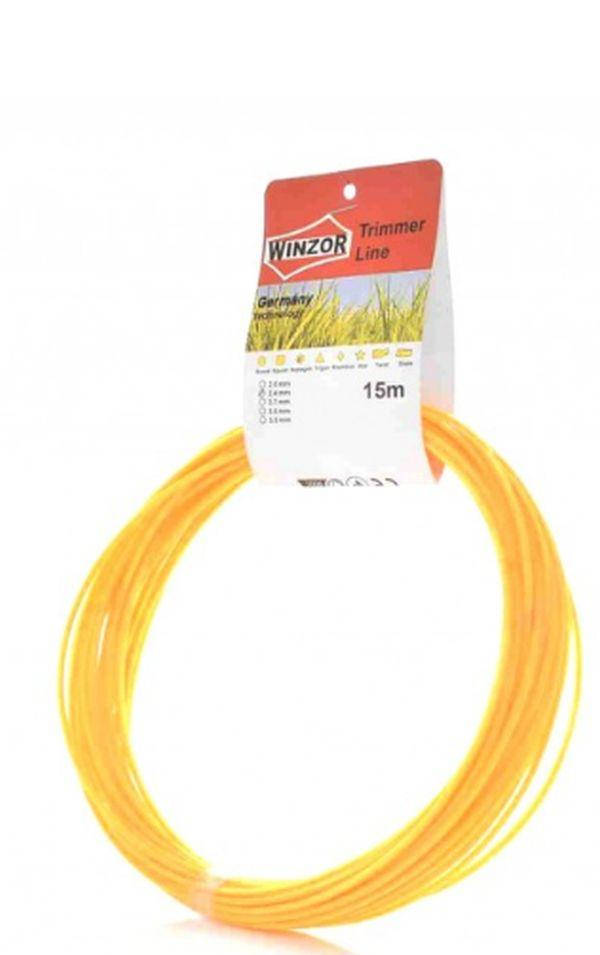 

Леска триммера (бензокосы) 2.4mm звезда 15m "WINZOR" (желтая)