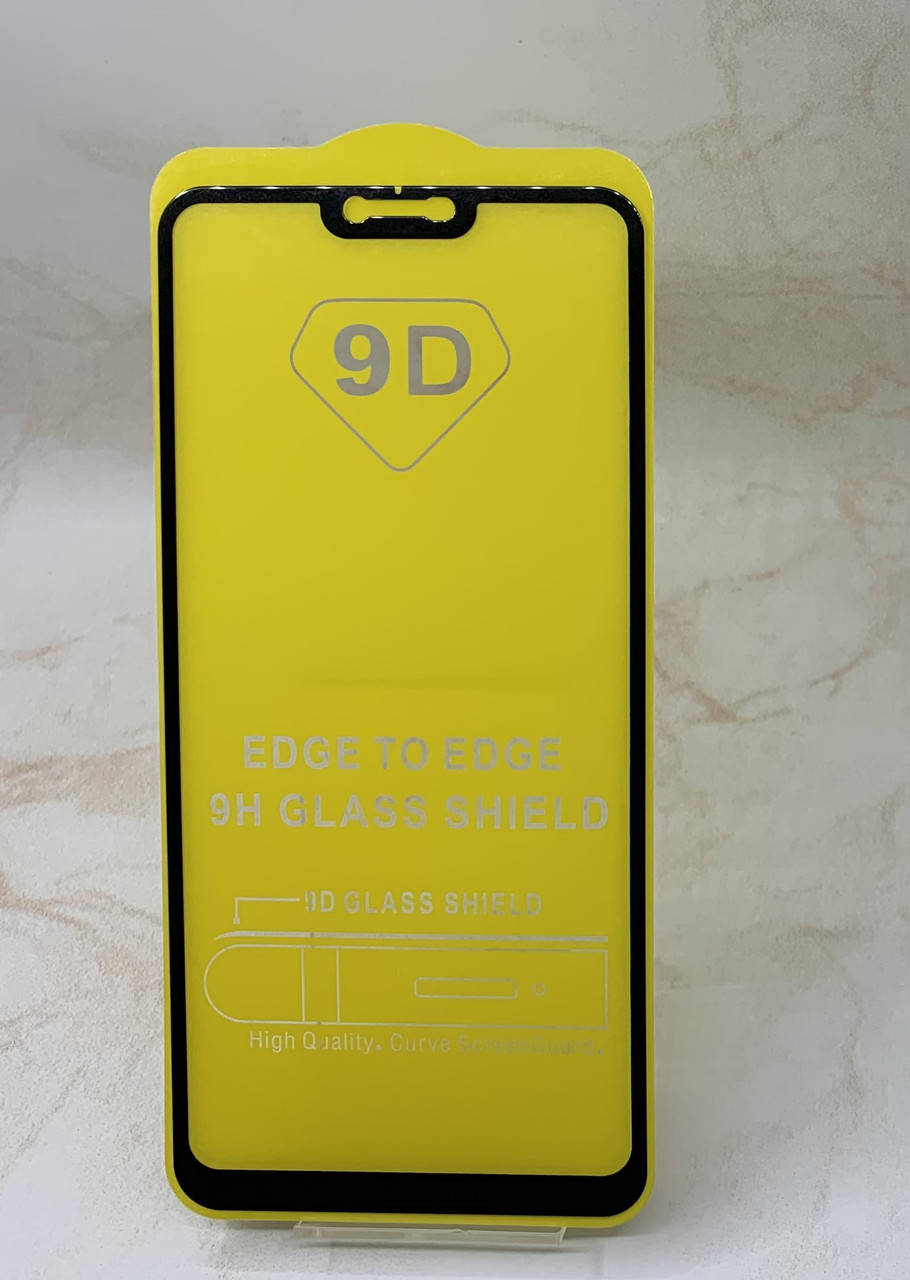 

Защитное стекло для Xiaomi Mi 8 Lite полное покрытие Full Glue полный клей, Черный