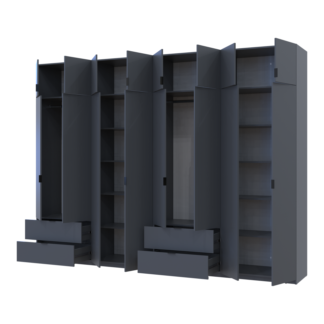 Розпашна Шафа для одягу Doros Лукас Графіт 4+4 ДСП 320х50х240 (42005129) 2