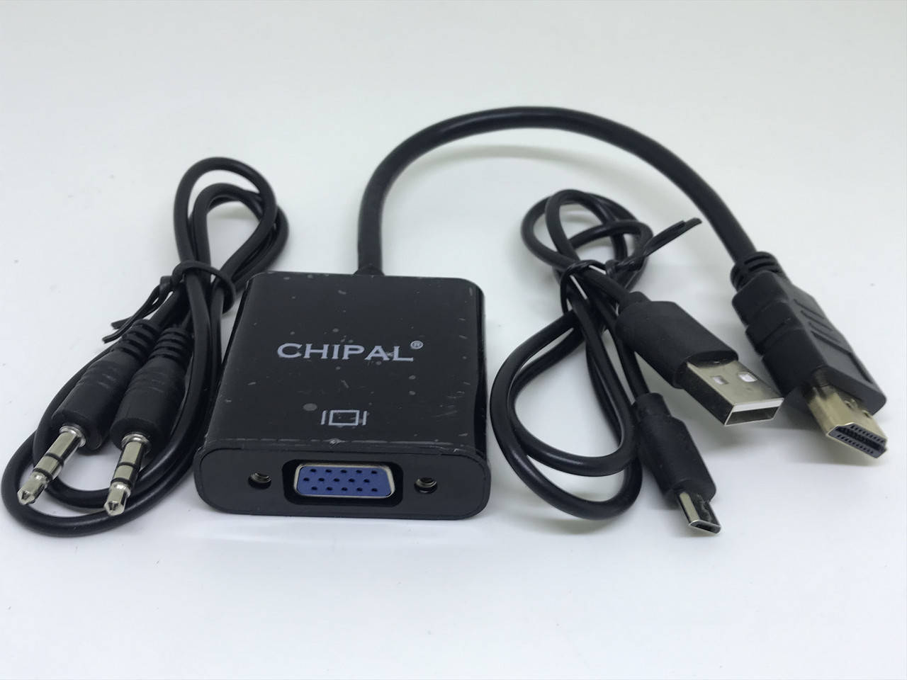 

HDMI to VGA адаптер переходник конвертeр +аудио +питание для видеокарт, Черный
