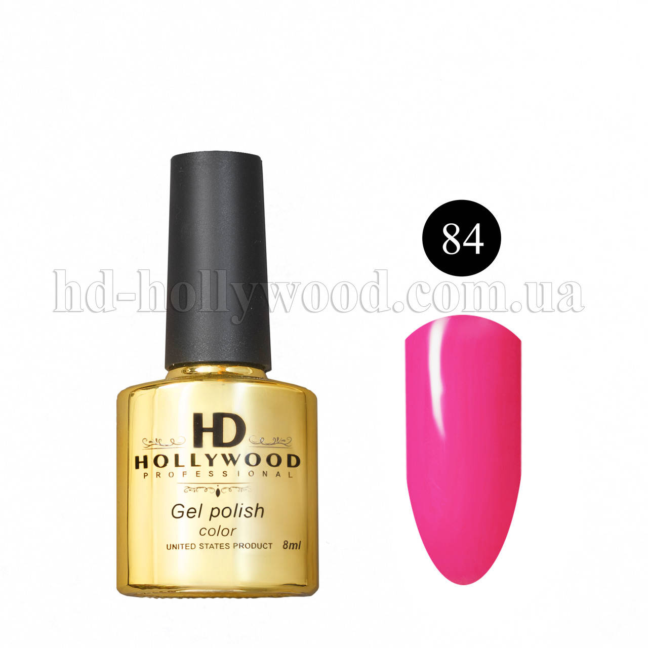 

Гель лак 84 Розовый Малиновый Плотный HD Hollywood 8 ml