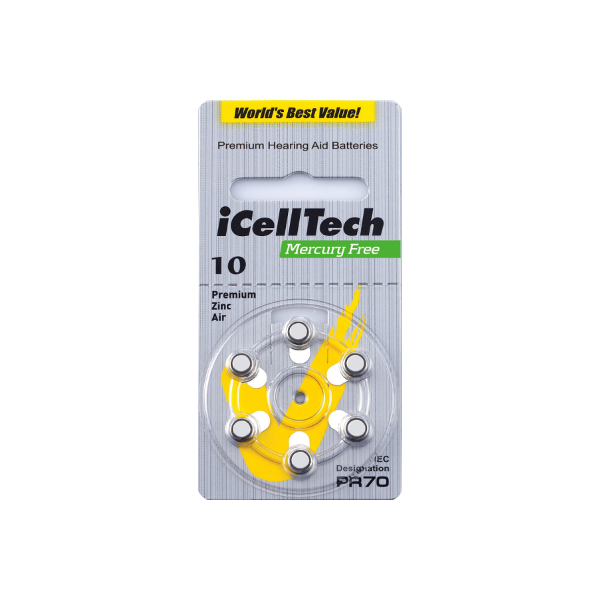

Батарейки для слуховых аппаратов 10 іCellTech Premium (Южная Корея)