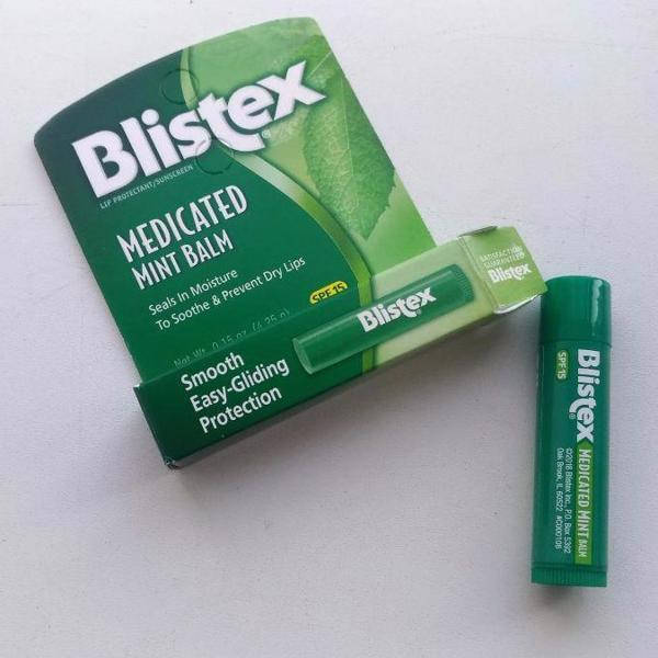 

Заживляющий бальзам для губ с солнцезащитным фильтром, SPF 15, мята, Blistex, 4,25 г (США)