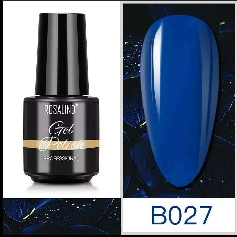 

Гель лак для ногтей, маникюра, педикюра Rosalind Розалинд 7мл. Синий 27