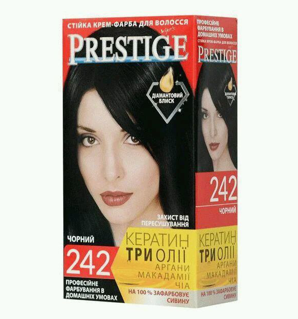 

Стойкая крем краска для волос Prestige 243 Сине черный, Престиж 115 мл