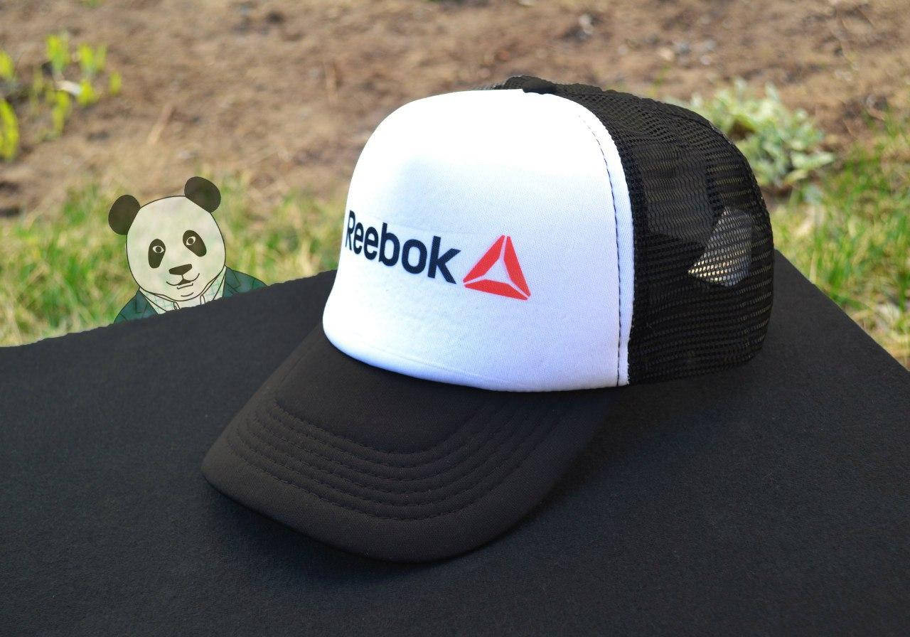 

Спортивная кепка Reebok, Рибок, тракер, летняя кепка, мужская, женская,черного и белого цвета,, Черный