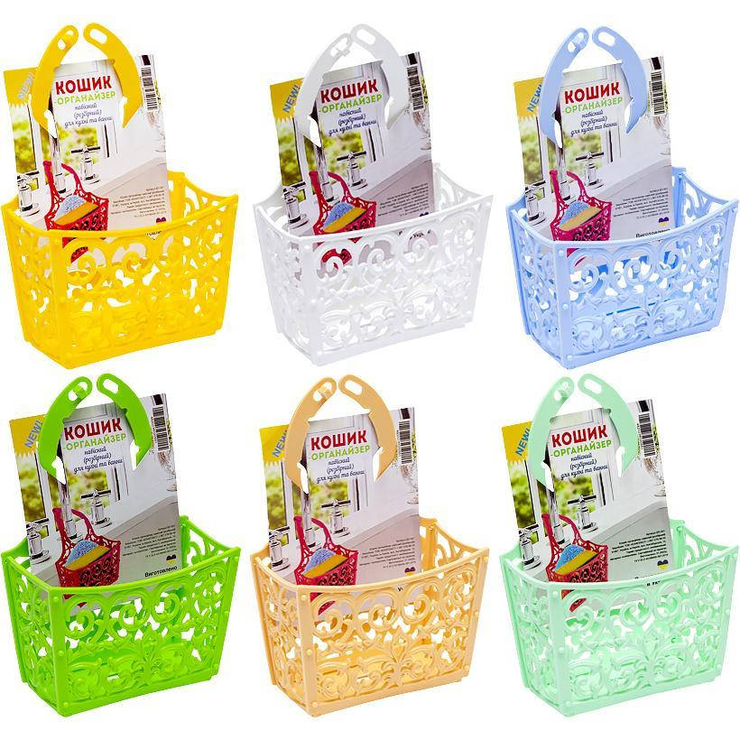 

Корзинка-органайзер навесная для кухни 12,5х18х5,5см арт.111806, Разные цвета