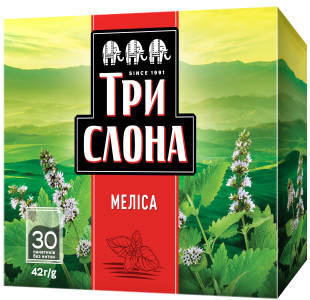

Чай "ТРИ СЛОНА" 30ф/п*1,4г Трав'яний Меліса б/я (1/9)