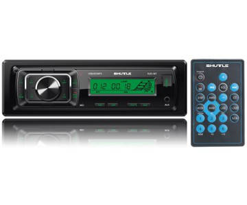 

Автомагнитола Shuttle SUD-387 Black/Green /USB/съем. панель/BT/пульт/усил.кач/4х45W (5шт/уп)