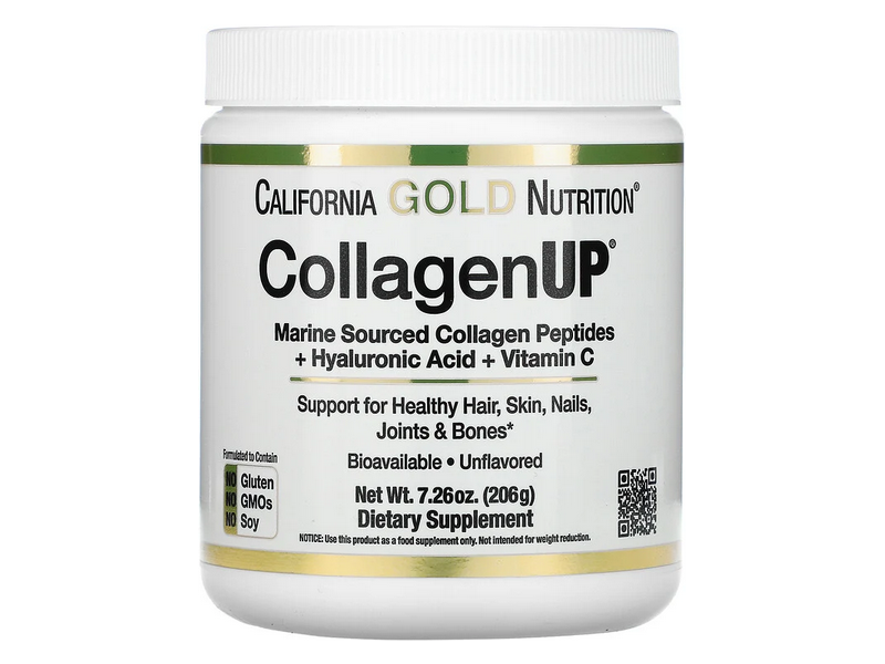 

Коллаген Пептиды UP, 5000 mg, Collagen, California Gold Nutrition, 206 гр.