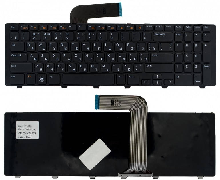 

Клавиатура Dell Vostro 3750 V3750, XPS 17 L702x NSK-DZ1SQ, Черный