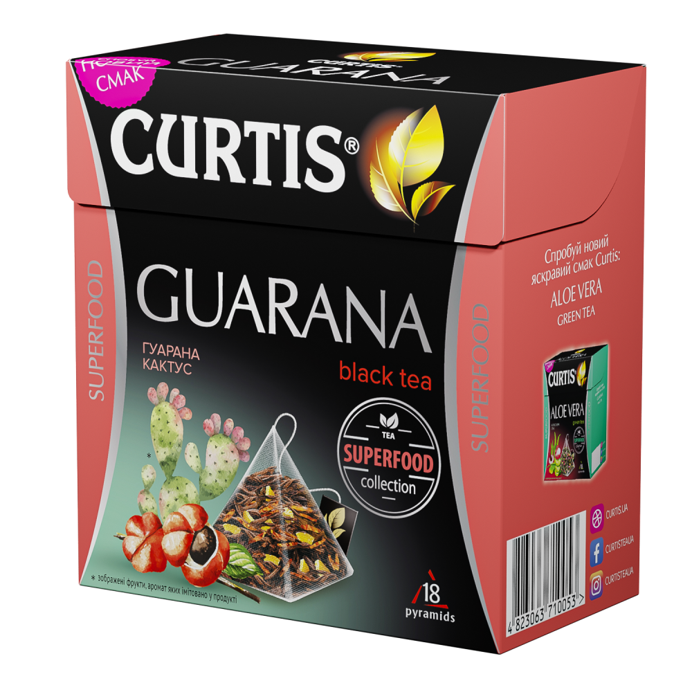 

Черный чай с гуараной Curtis Guarana в пирамидках 18 шт.