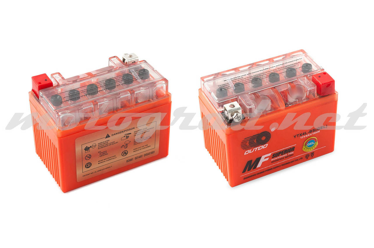 

Аккумулятор 12V 4А гелевый OUTDO (114x71x88 мм, оранжевый, mod:YTX4L-BS)