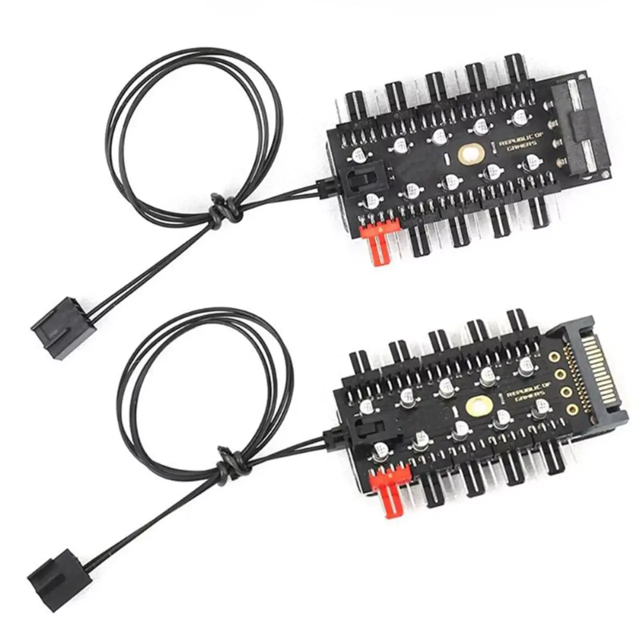 

Переходник управляемый MOLEX/SATA на 10 кулеров 4 pin hub кулер fan