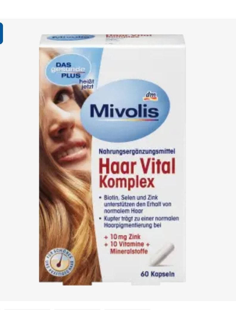 

Mivolis Haar Vital Komplex mit Zink комплекс для укрепления и роста волос 60 капсул
