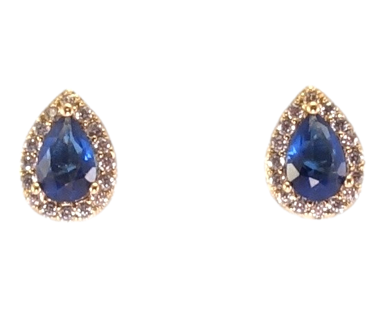 

Серьги Xuping Позолота 18K гвоздики (пусеты) "Синие кристальные капельки"