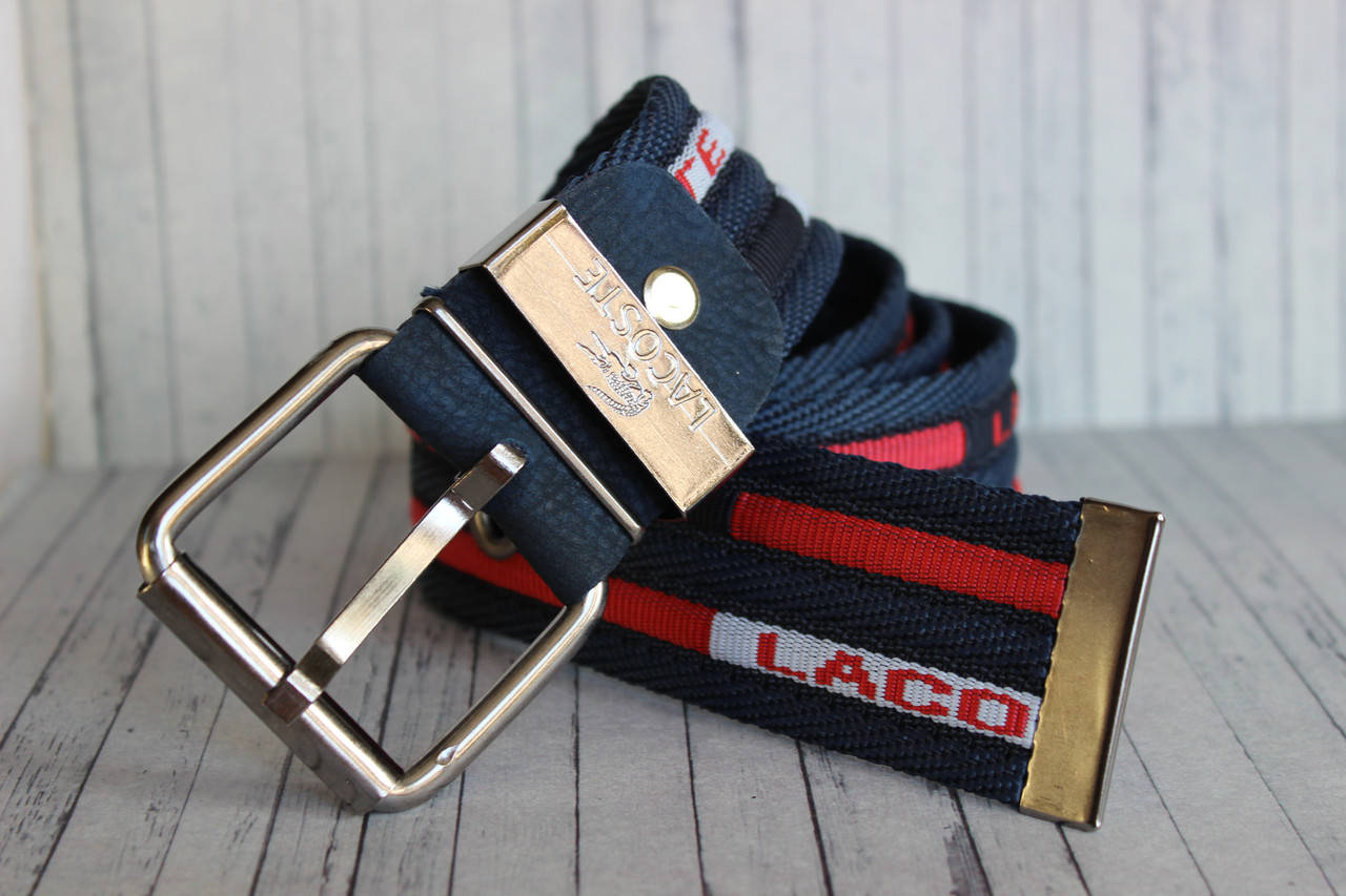 

Ремень тканевый текстильный синий Lacoste