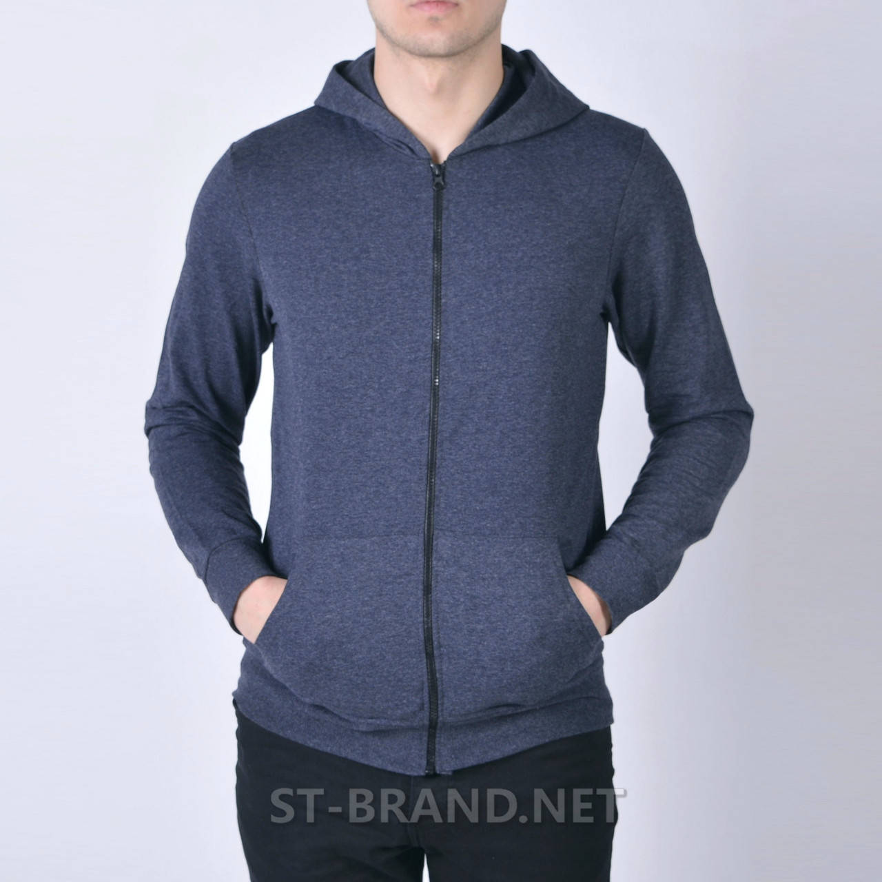 

Размеры: -48. Мужская кофта с капюшоном - худи / Трикотаж двунитка, Узбекистан - темно-серая, Серый