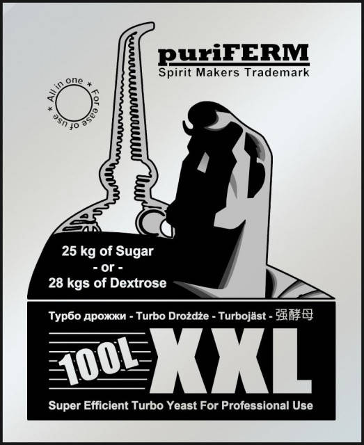 

Сухие турбо дрожжи спиртовые Puriferm XXL 100L