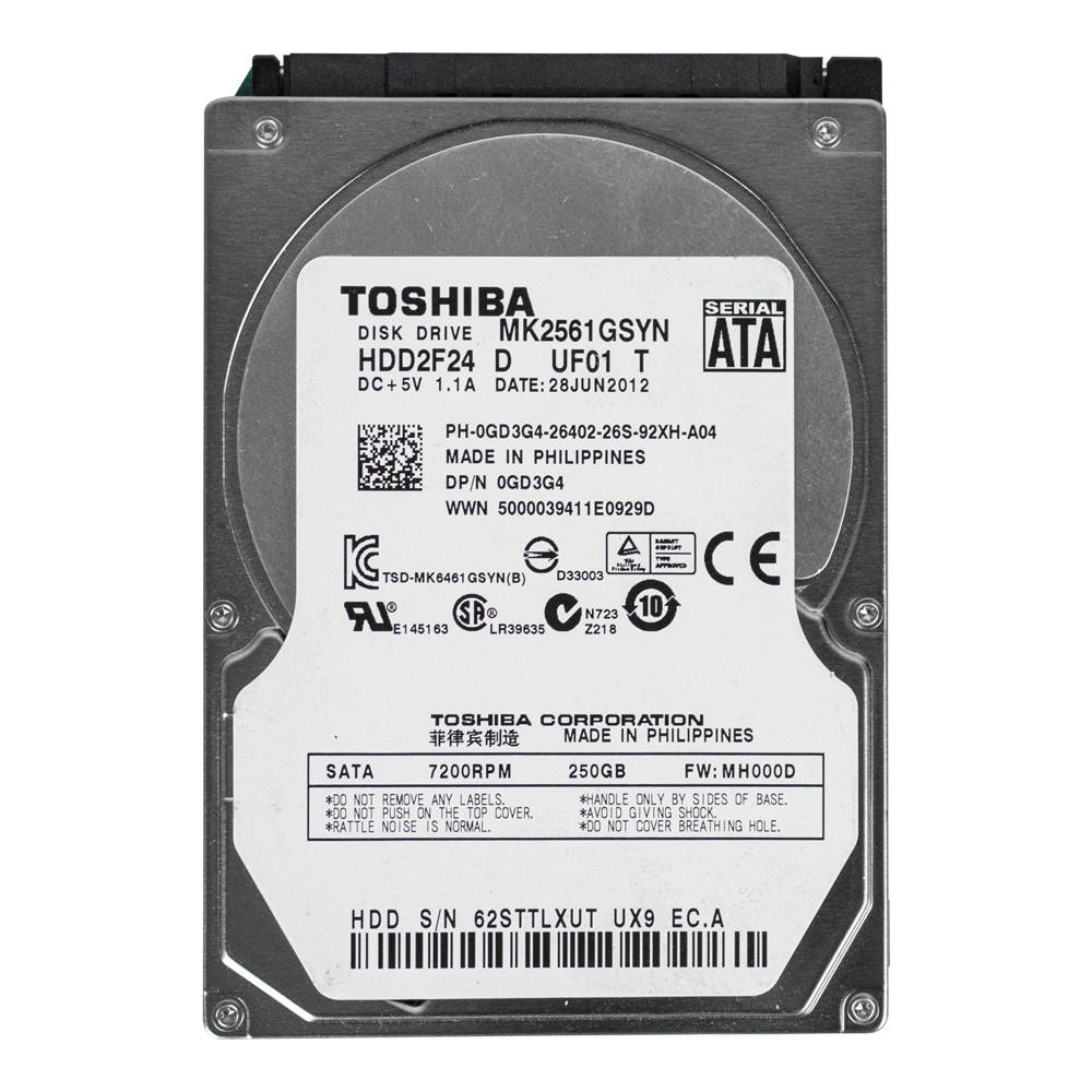 

Жесткий диск Toshiba 250GB 7200rpm 16MB 2.5" Sata II