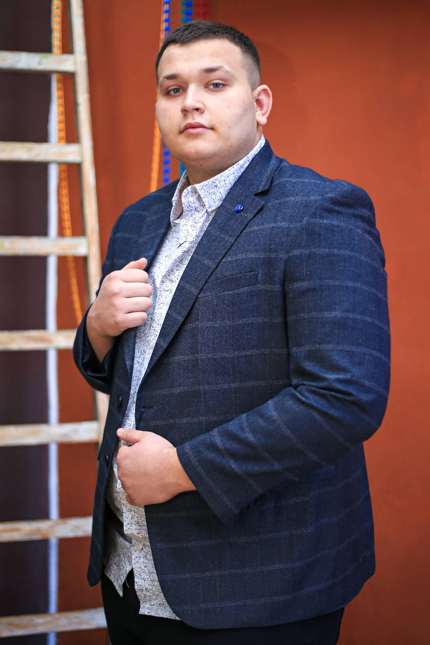 

Мужской пиджак IFC на пуговицах темно-синий большие размеров (58-68) батал Турция