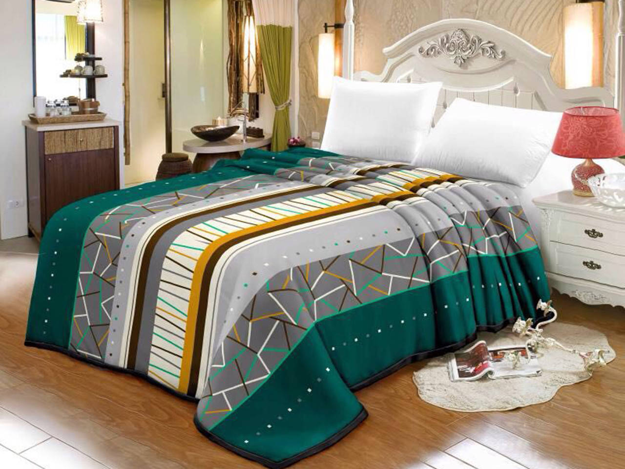 

Плед облегченный из микрофибры "Абстракция, серо-зеленый" (160х210)