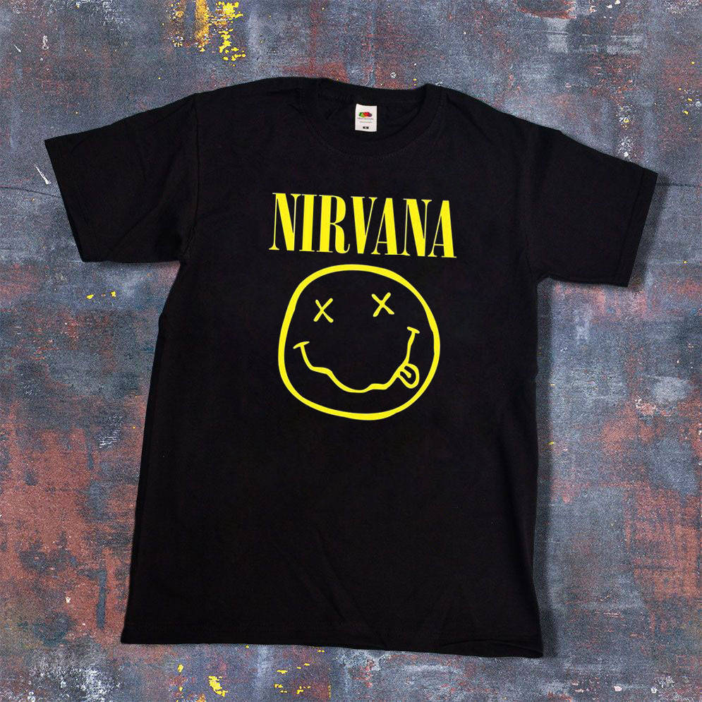 

Футболка NIRVANA черная с желтым рисунком L