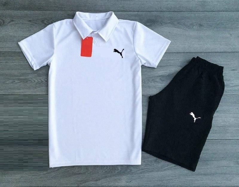 

Мужской летний комплект шорты и футболка Puma. Мужские шорты и поло Пума