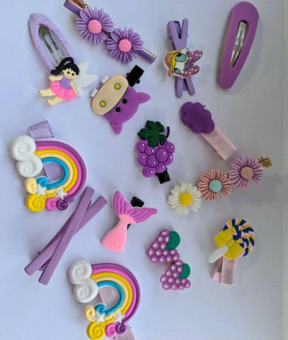 

Набор детских заколок две радуги 14 штук, Желтый