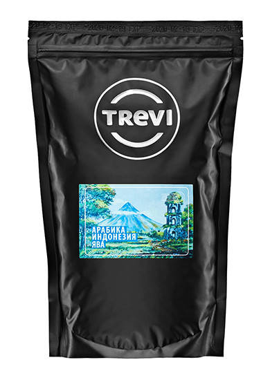 

Кофе в зёрнах Trevi Арабика Индонезия Ява 500 г вкус с нежными нотками свежих сливок, миндальных орехов и