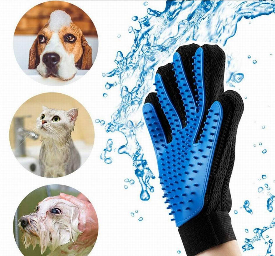 

Перчатка для легкого вычесывания шерсти True Touch синяя