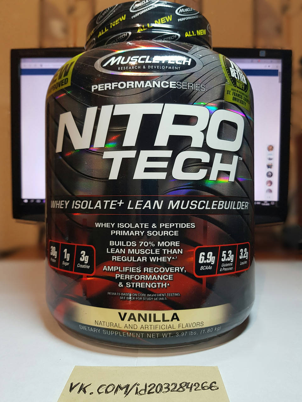 

Протеин MuscleTech Nitro Tech 1,8 кг мускултеч нитротек нитро-теч