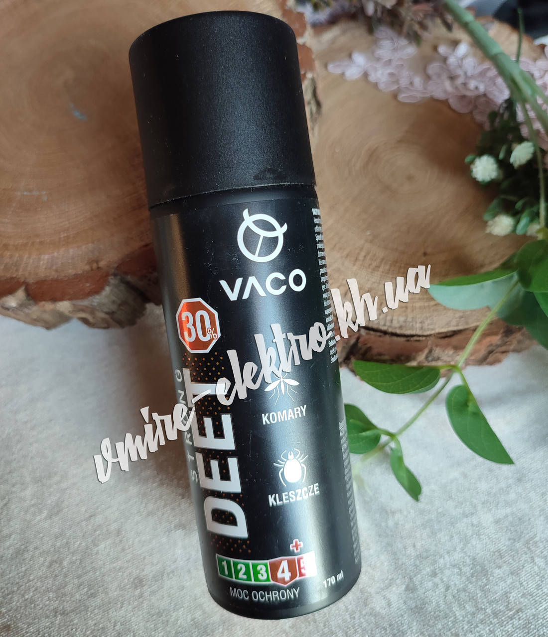 

Аэрозоль от клещей и комаров для тела и одежды VACO Strong Deet 30%, 170 мл