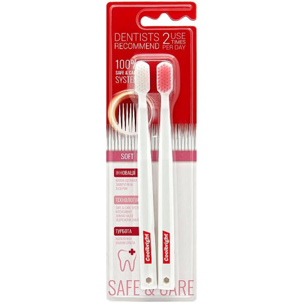 

Зубная щетка CoolBright Safe&Care Soft, 2 шт
