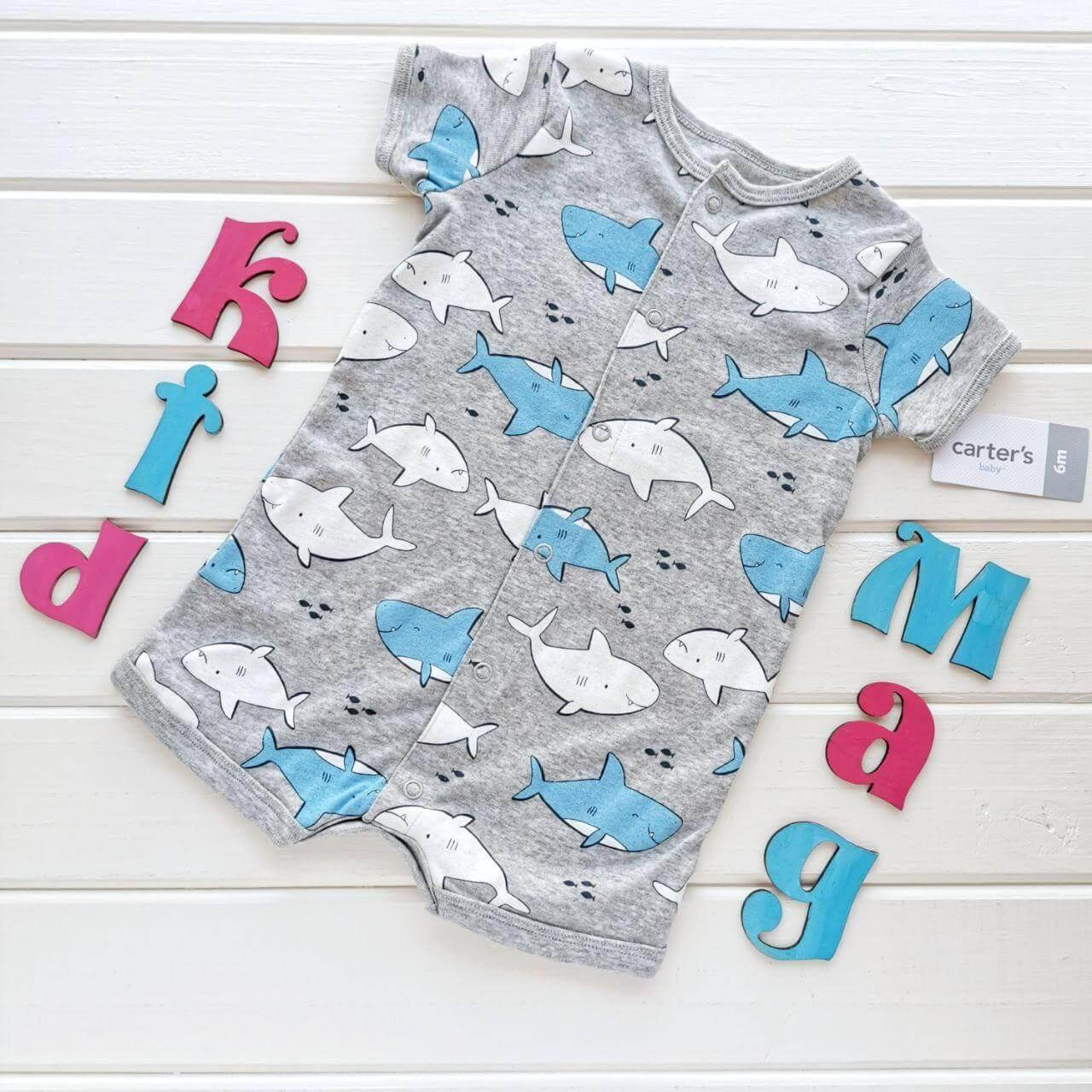 

Песочник Carters "Акулята" NB,6м,9м,12м,18м,24м