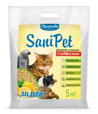 

Природа Sani Pet древесный наполнитель 5 кг (лимон)
