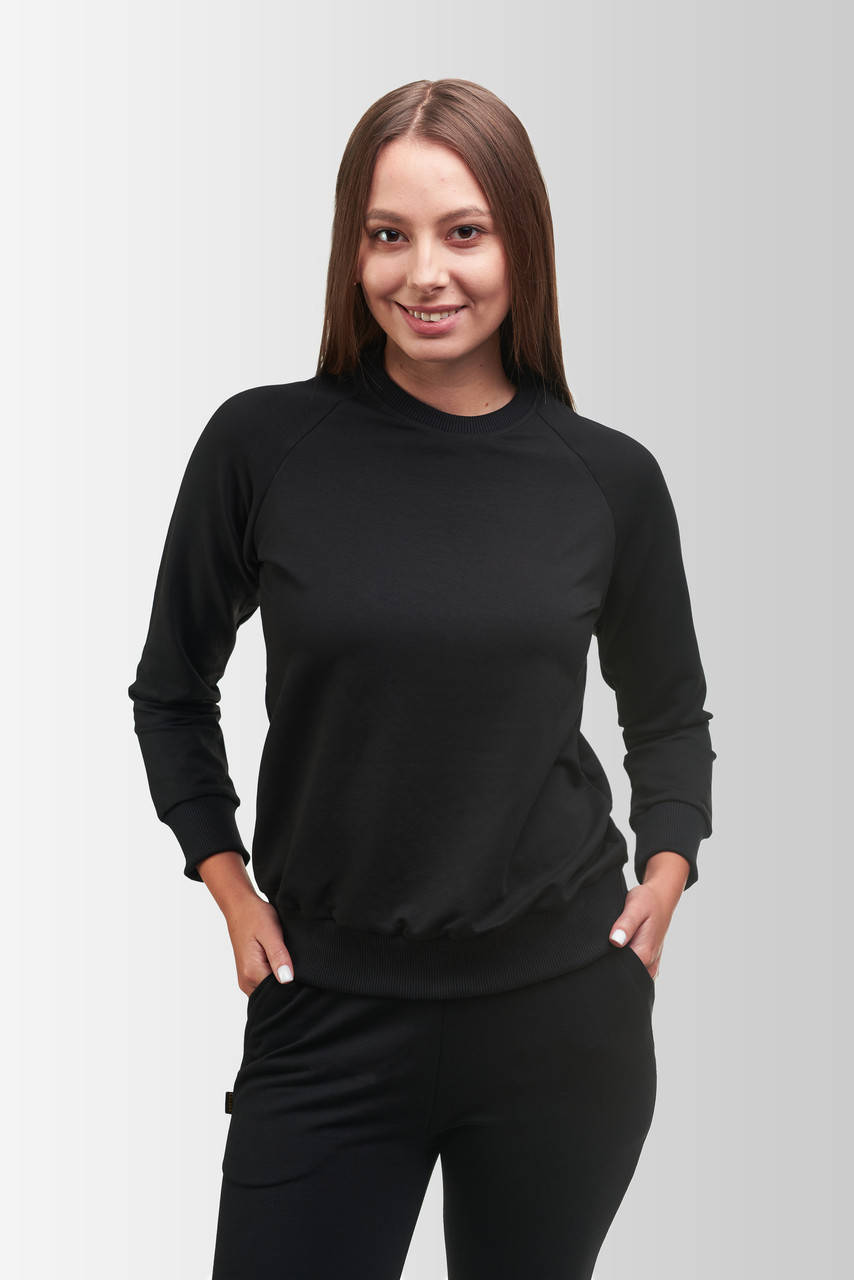 

Кофта свитшот женская Vsetex Slim S, Черный