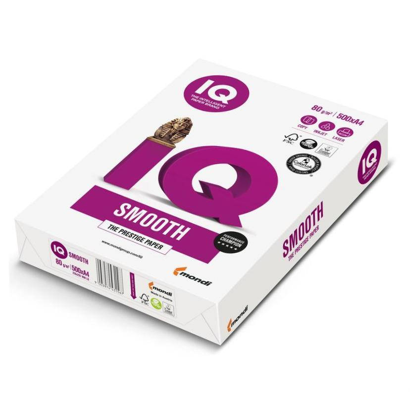

Бумага А4 "IQ Smooth" 80г. Класс А, 500 л., Белый