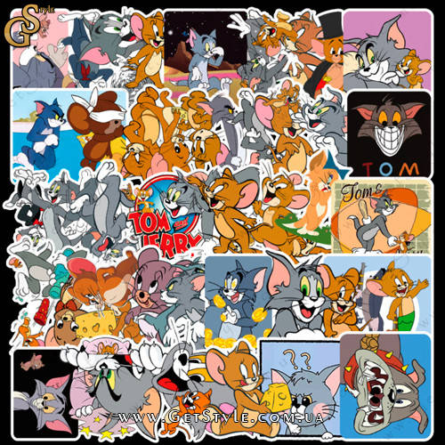 

Набор наклеек Том и Джерри - "Tom and Jerry" - 50 шт, Разные цвета
