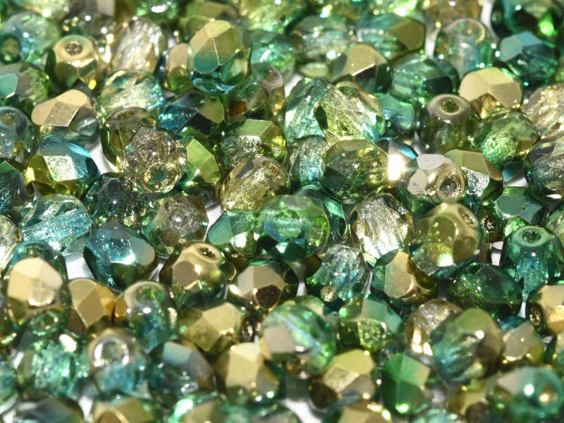 

Fire polished 4 mm Crystal Sunny Magic Summer Green