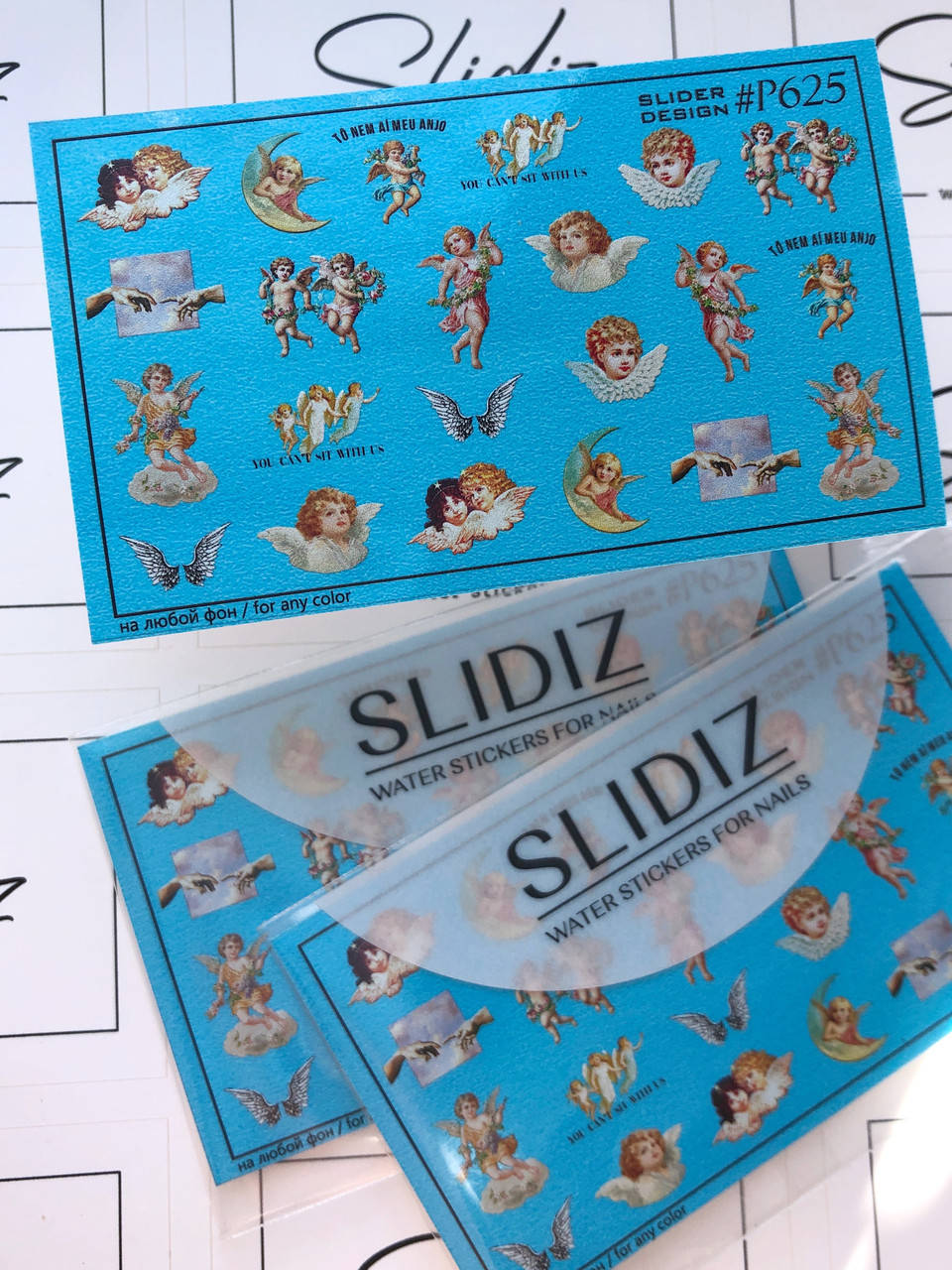 

Слайдер-дизайн SLIDIZ водная наклейка для ногтей на любой фон, Ангелы