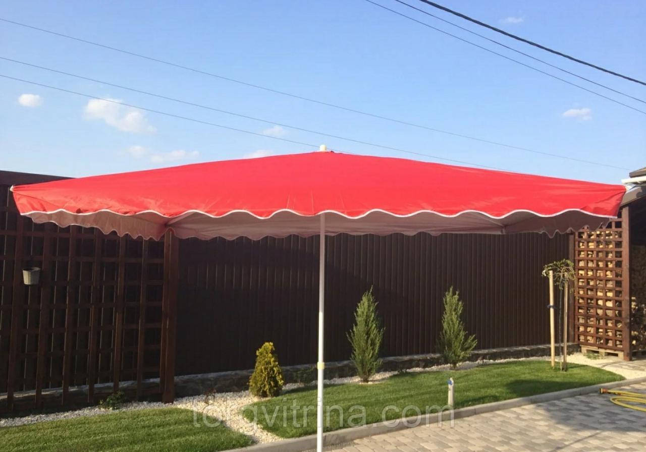 

Пляжный (торговый) зонт 2,5*3,5 с клапаном в красном, синем и зелёном цвете