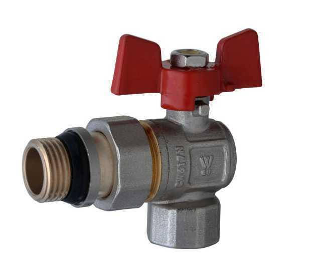 

Кран шаровый угловой с американкой WATERVALVE Q003 3/4" NV-V344 3/4" BH