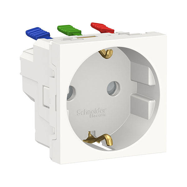 

Розетка с заземлением и шторками 2 модуля Schneider Electric Unica New белый (NU305718)