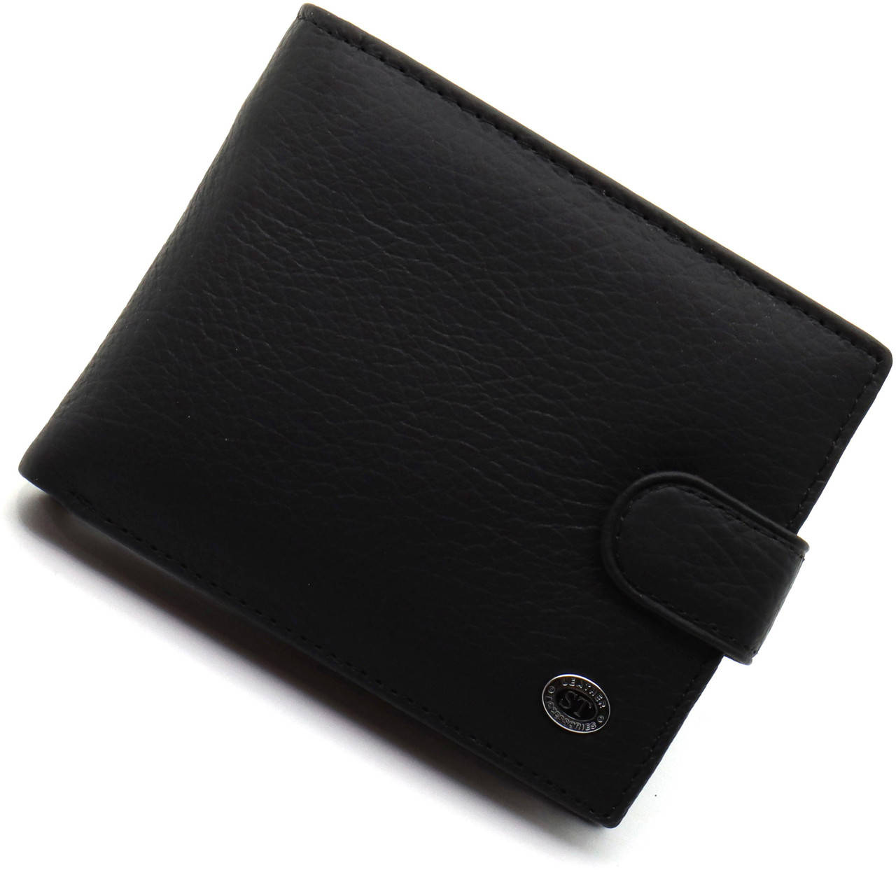

Мужское портмоне из натуральной кожи на кнопке ST Leather ST137 Черный