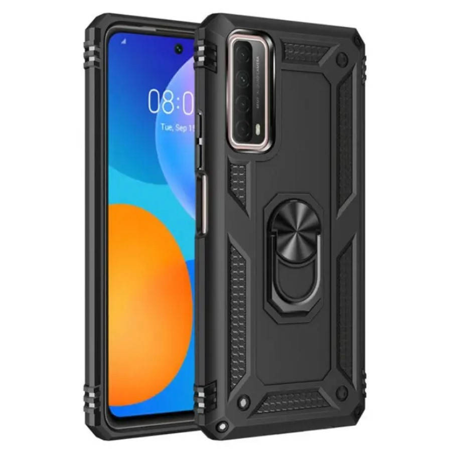 

Противоударный чехол Combo Ring для Huawei P Smart 2021 (Разные цвета) Черный