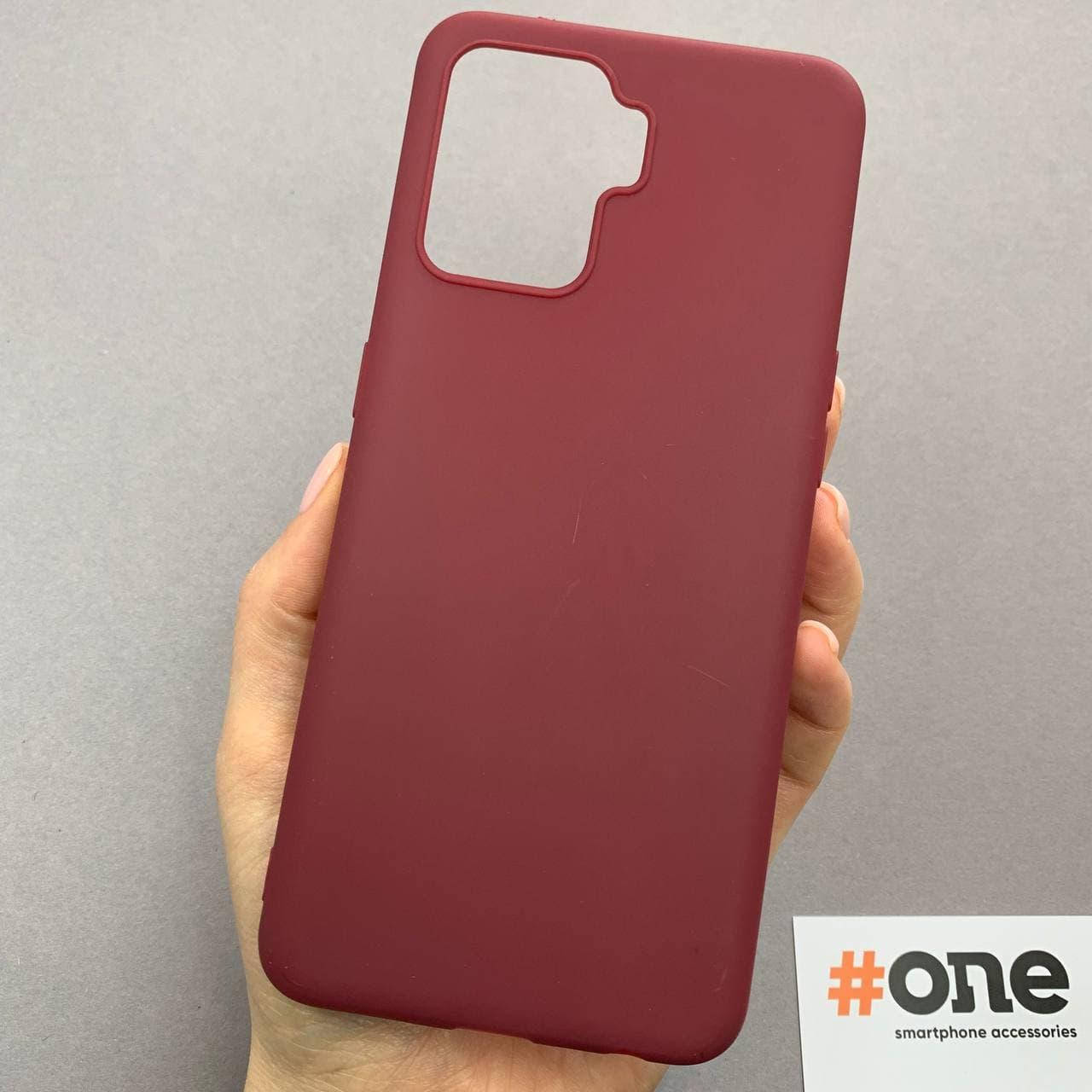 

Чехол для Oppo Reno 5 Lite силиконовый цветной чехол на телефон оппо рено 5 лайт бордовый Plain