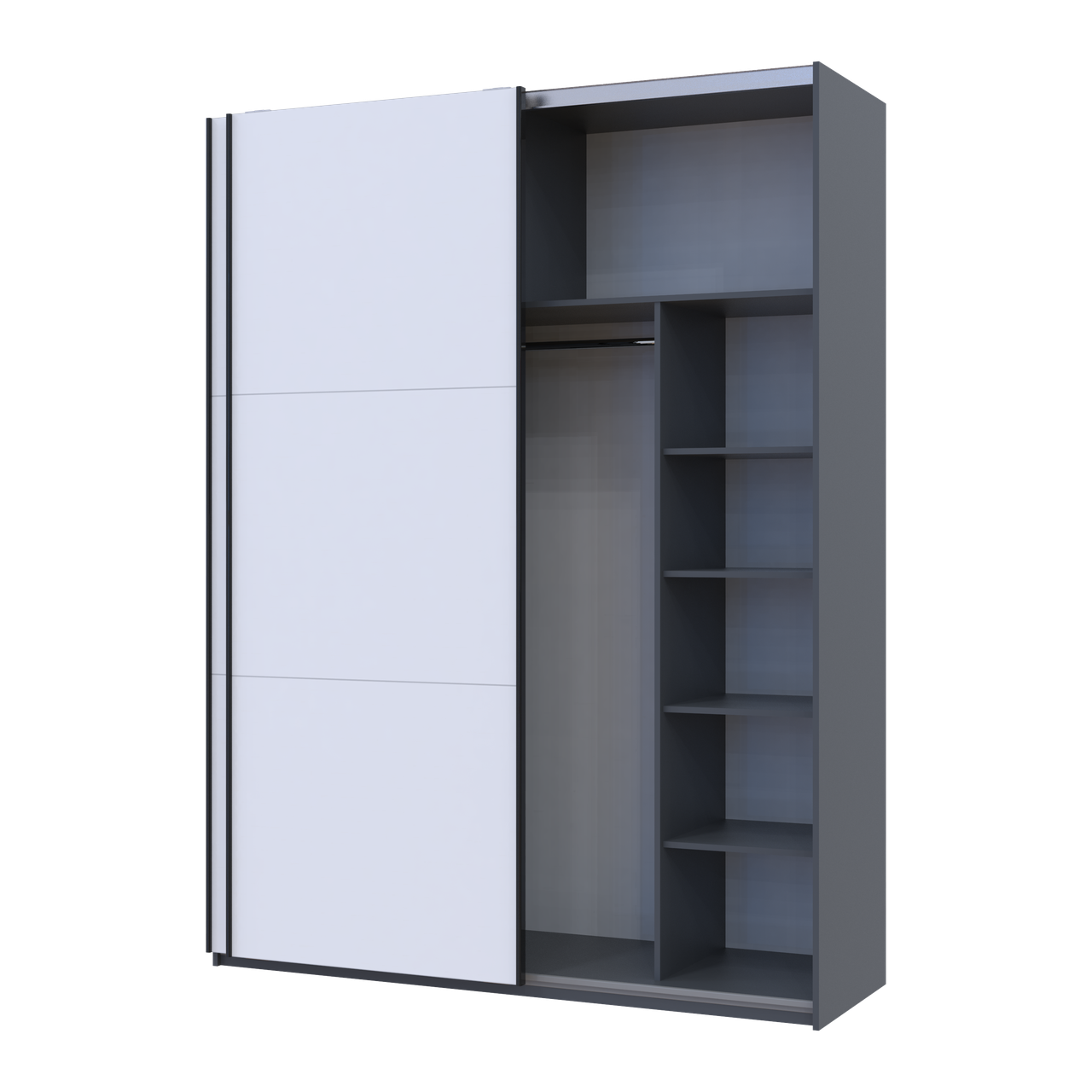 Шафа купе Doros G-Caiser Графіт/Білий 2 ДСП / 3 частини 180х60х240 (44900262) 2